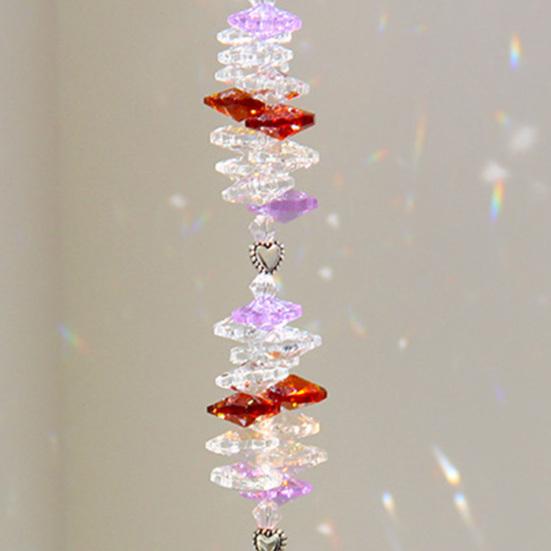 Love Heart Faux Crystal Suncatcher Decoration Indoor Outdoor Faux Crystal Heart Prism Window Hanging Ornament Rainbow Maker Pendant
