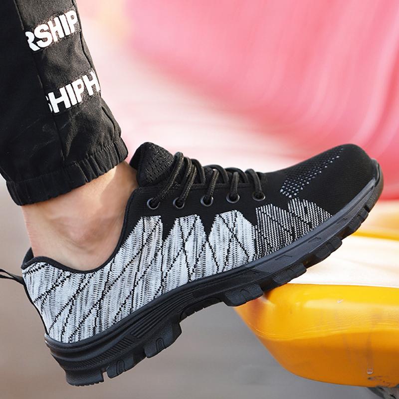 Fashion Work Safety Shoes Men Boots Fashion Work Sneakers Male Shoes Adult Work Boots Steel Toe Shoes Indestructible Men Safety Boots