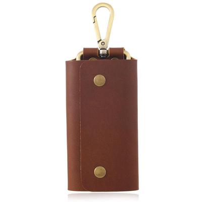 Retro Cowhide Key Holder - Stylish Unisex Waist-Hanging Mini Storage Bag