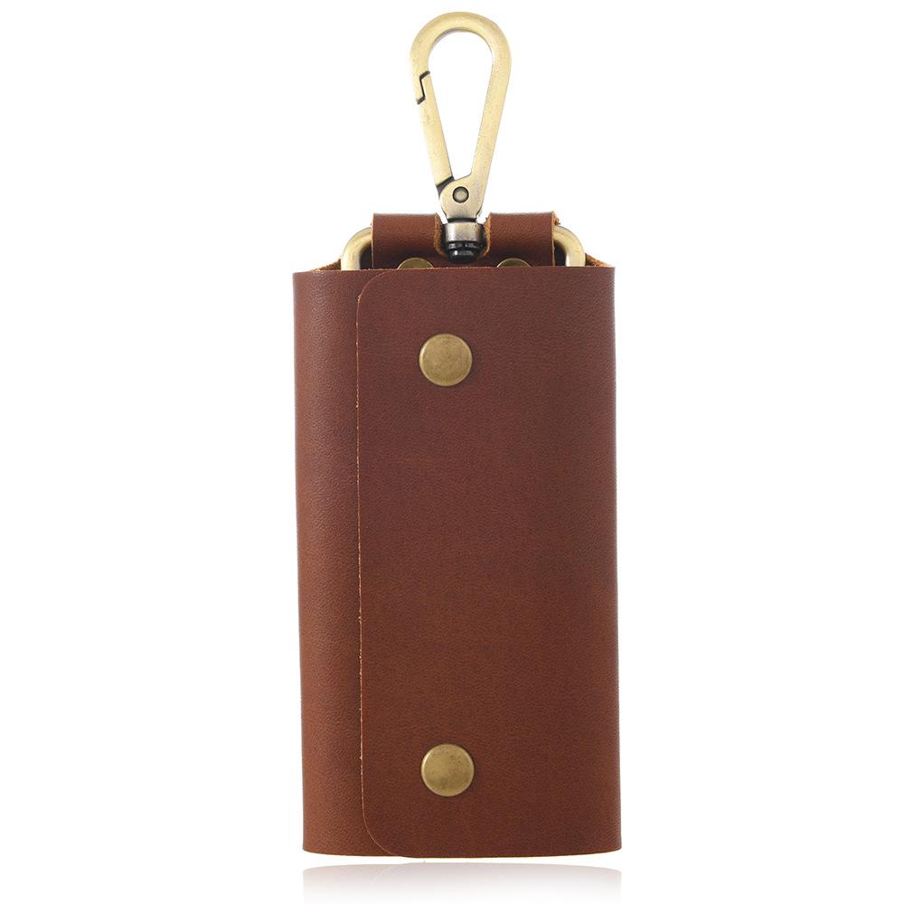 

Retro Cowhide Key Holder - Stylish Unisex Waist-Hanging Mini Storage Bag темно-коричневого