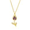 Copper Zirconia Tulip Pendant Necklace - Light Luxury Women's Clavicle Chain