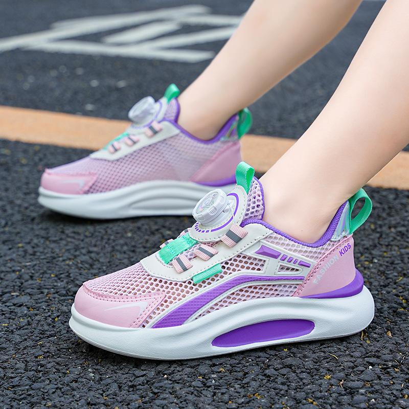 

Lightweight board shoes sneakers girls school rotating buckle students breathable white shoes boys mesh sneakers sneakers 40