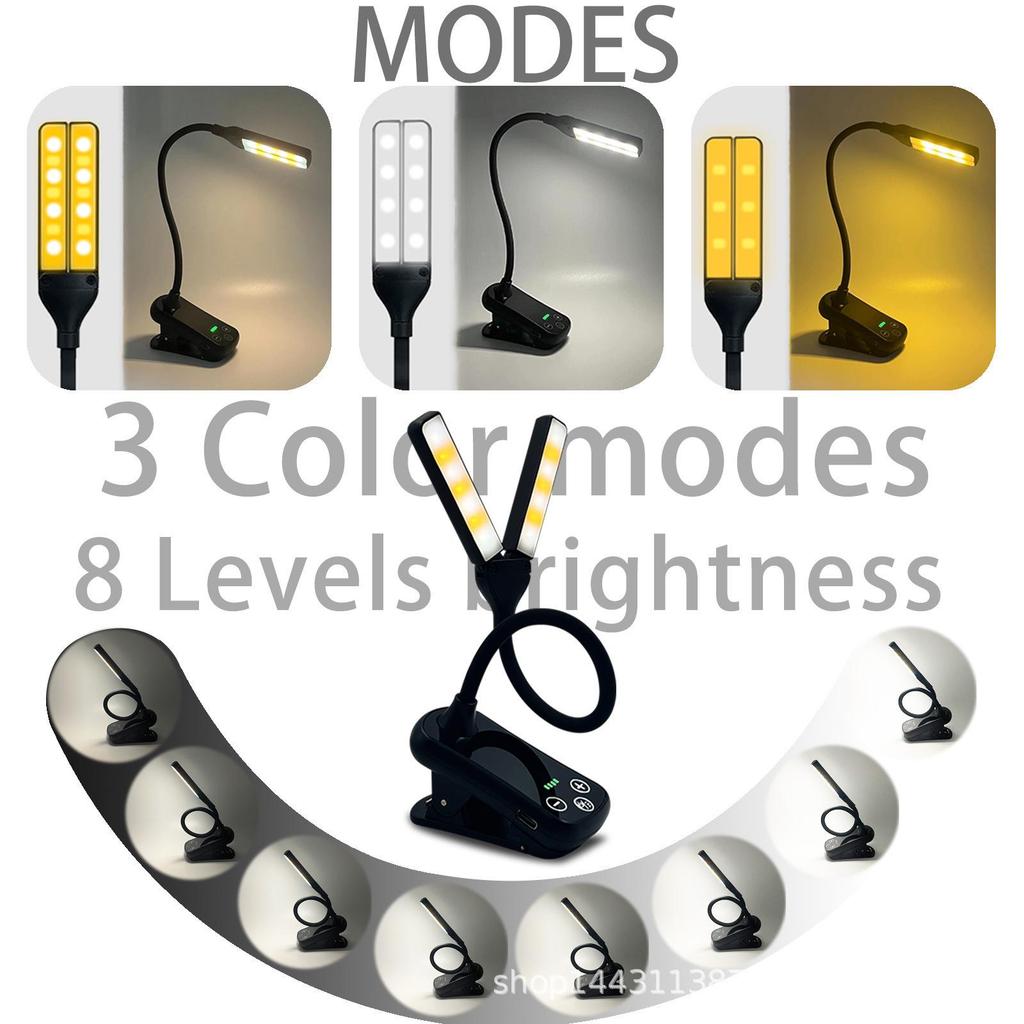 14-LED Type-C USB Dimmable Reading Lamp with Eye Protection for Dorm or Bedside