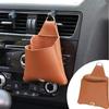 Car Vent Organizer Car Mobile Phone Holder PU Leather Phone Holder Storage Organizer Auto Mobile Phone Holder Pouch Car Leather
