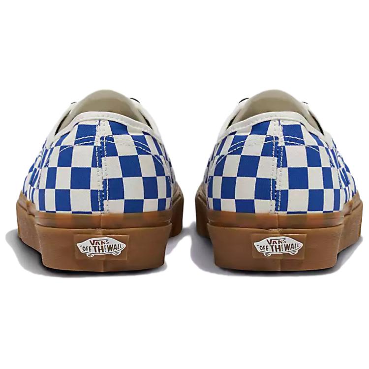 Vans Autentické kostkované - Modré žvýkačkové pletené tkaničky Unisex tenisky Bílé VN0009PVY6Z