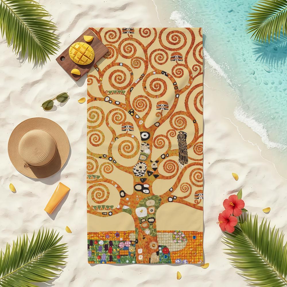 Art Gustav Klimt The Kiss Towel Soft Pool Gift For Travel Gym Shower Camping Quick Dry Sports Beach Towels