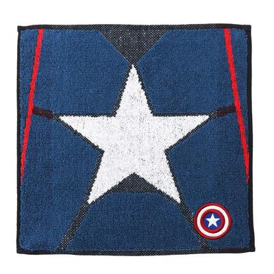 Marushin Marvel Captain America Hand Mark and Shield Produkt 2505020300 Handtuch, 25x25cm, Applikationsstickerei, Nummer