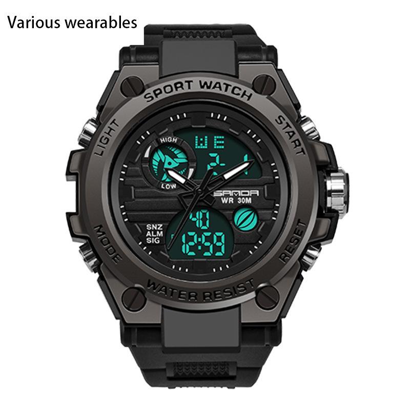 

Электронные часы модные водонепроницаемые многофункциональные спортивные часы светящийся будильник студенческие часы