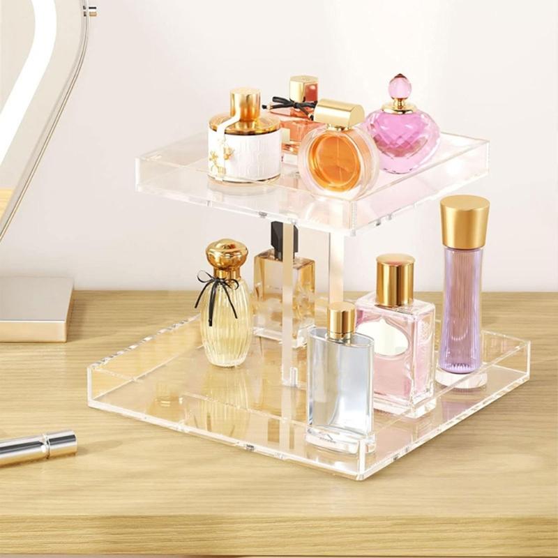 Convenient Clear Acrylic Makeup Storage Tray Practical Acrylic Makeup Storage Tray Cosmetics Organizer Container