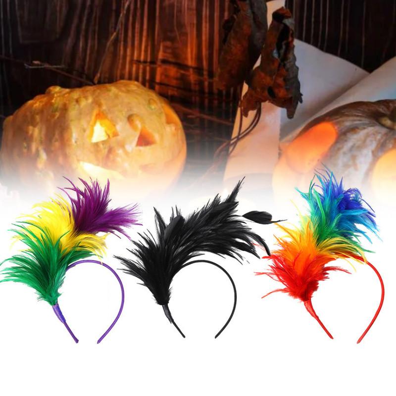 New Retro Rainbow Feather Headband For Kids Ideal For Halloween Parties And Celebrations
