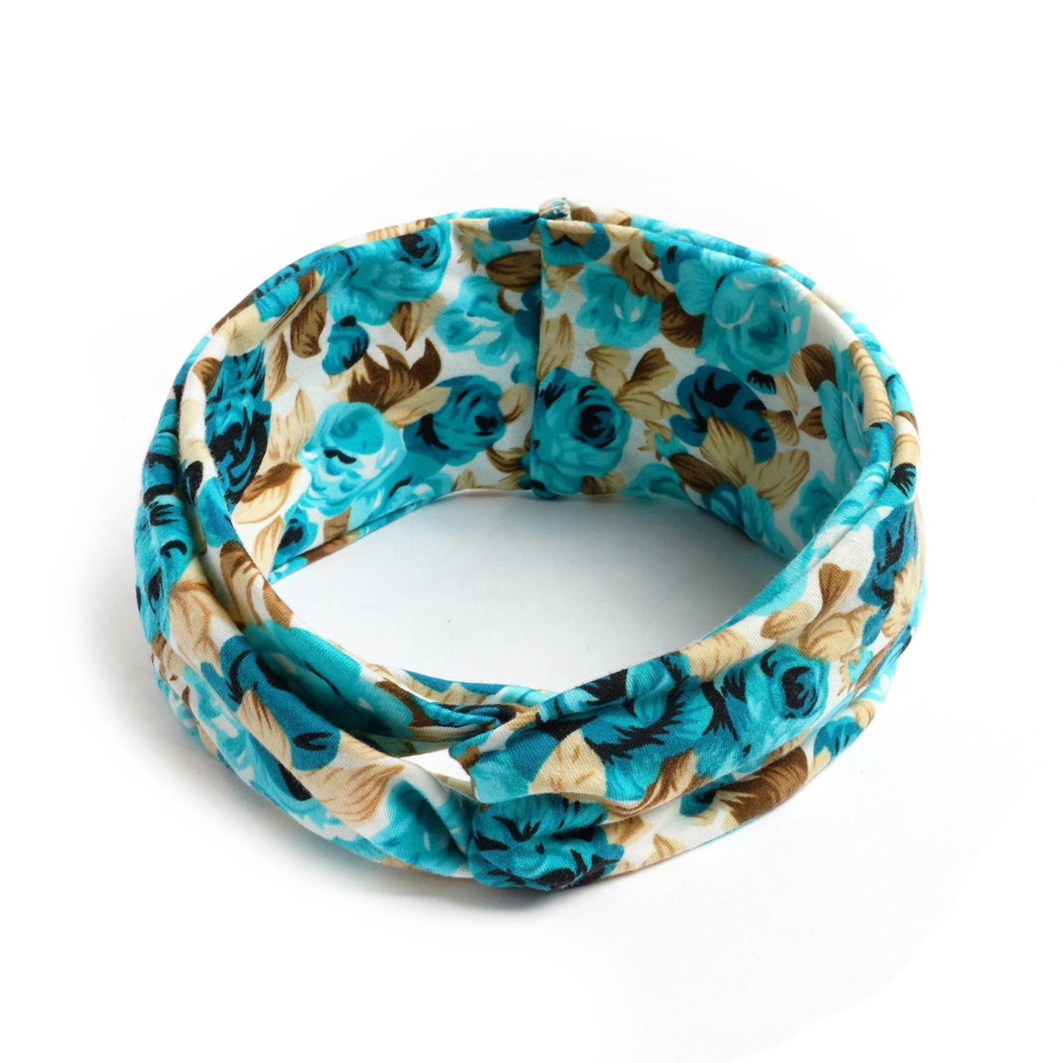 

Богемный этнический стиль, кешью, йога, спортивная повязка для волос, широкая серия, женская повязка на голову с перекрестным узлом, эластичные аксессуары для волос 1pcs