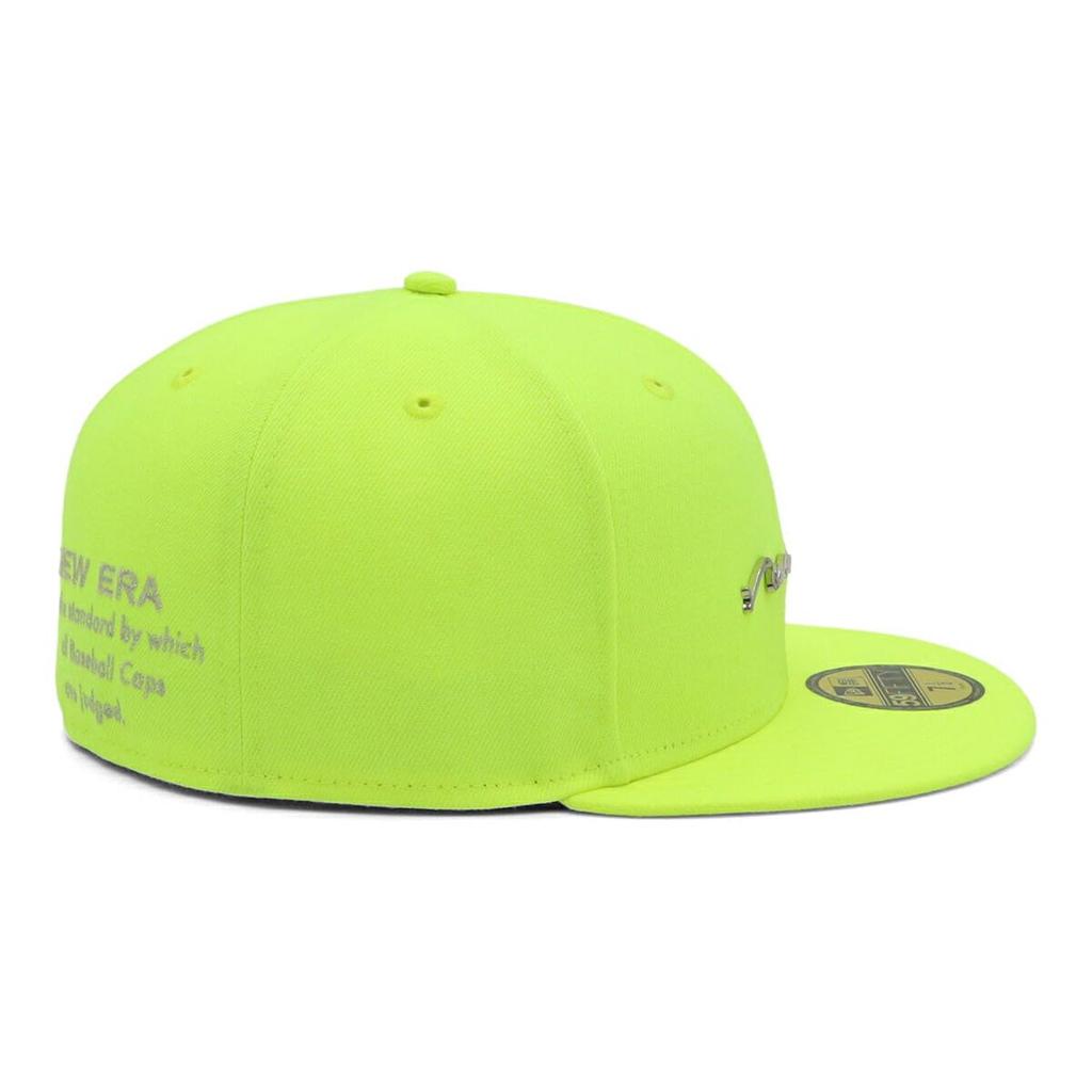 New Era 59FIFTY Cap Upright 7 Handwritten Metal ONSPOTZ and 5950 Flat Stylish Streetwear Travel Sun Gift (14699758 NER36C8548) Yellow, 3/8" Logo,