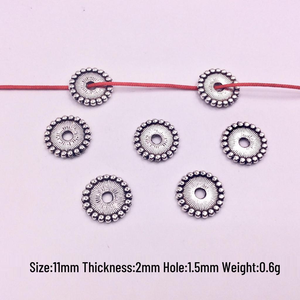 Tibetan Silver Flower Spacer Beads - 100pcs DIY Jewelry Accessories for Bracelets & Necklaces