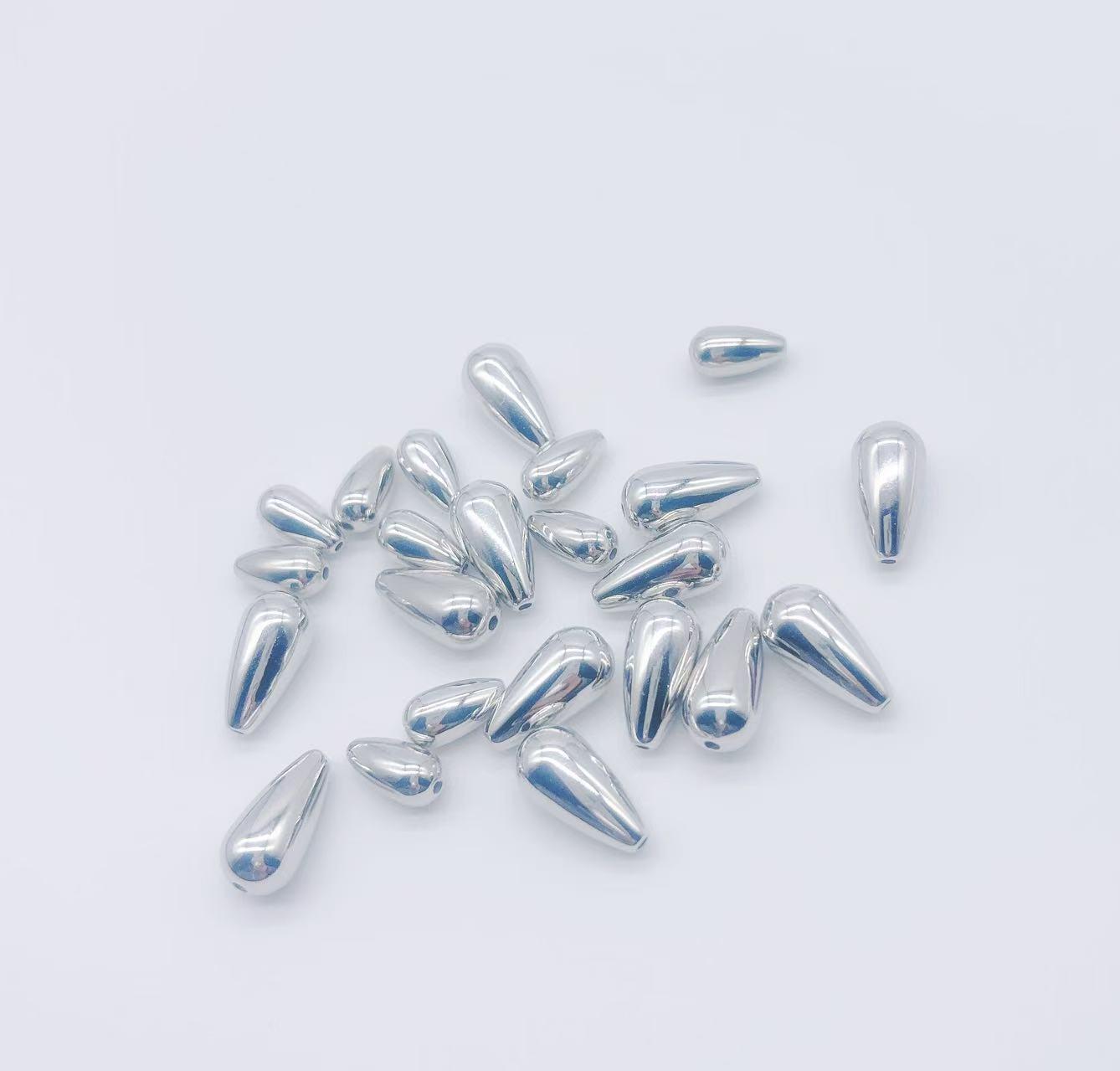 

Electroplated ABS Plastic Water Drop Beads for Handmade DIY Jewelry 6x11mm, 100 pieces
