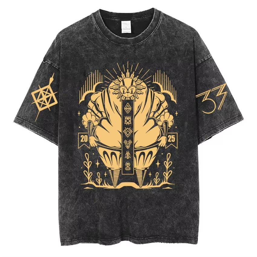 Summer Hot Sale Vintage Washed Clair Obscur ExpéDition 33 Tshirt Men Women Harajuku Tshirt Y2k Gothic Cotton Oversized Tshirt