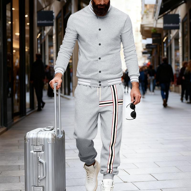 Höst- och Vinter Tung Sammet Herr Ytterkläder Casual Trendig Pendlar Baseballuniform Sportdräkt