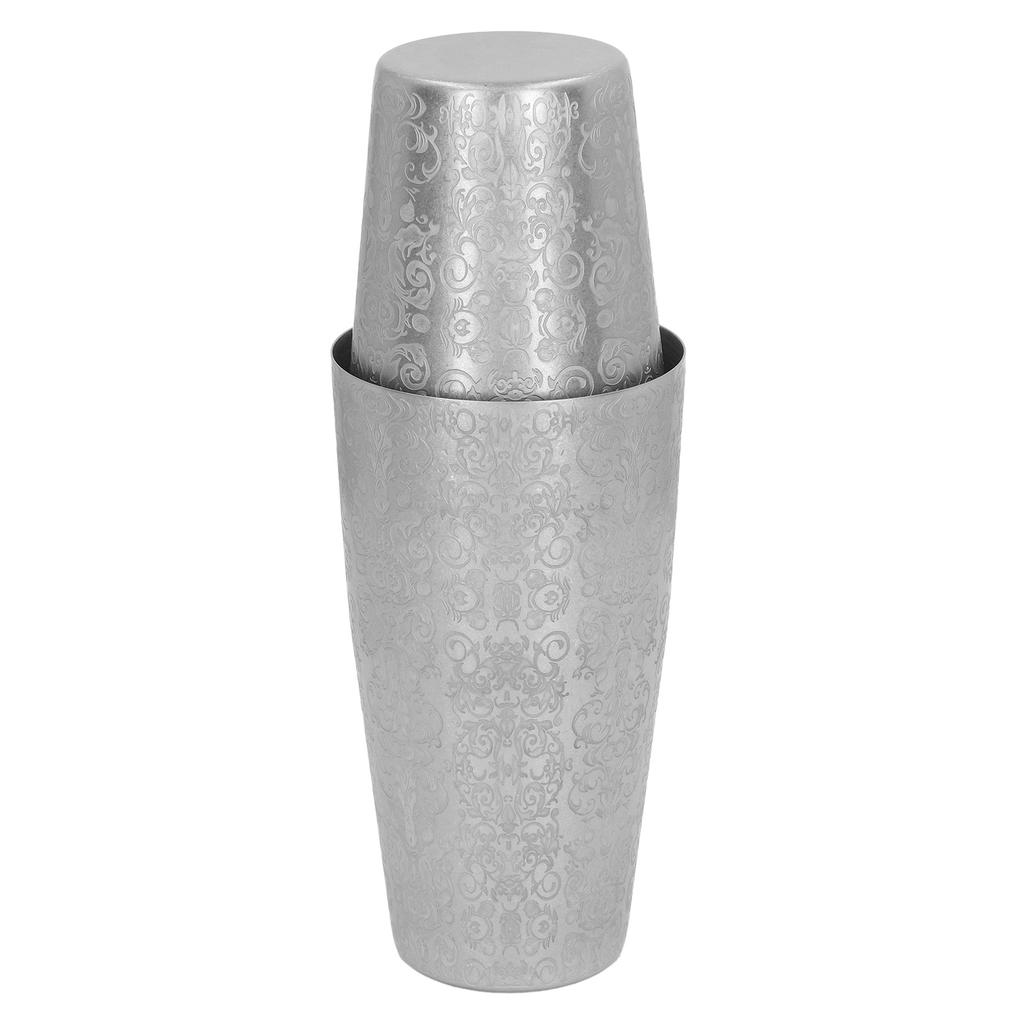 Cocktail Shaker Boston Shaker Set Graviertes Design 304 Edelstahl für Bar Barkeeper