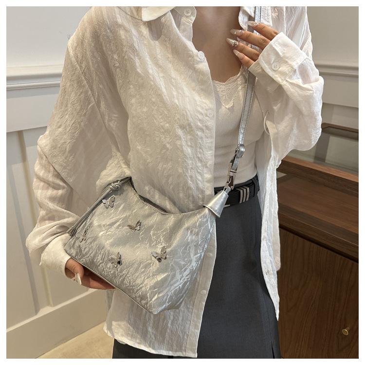 Korean Style Butterfly Clasp Faux Leather Shoulder Bag Commuter Crossbody Pouch CLE
