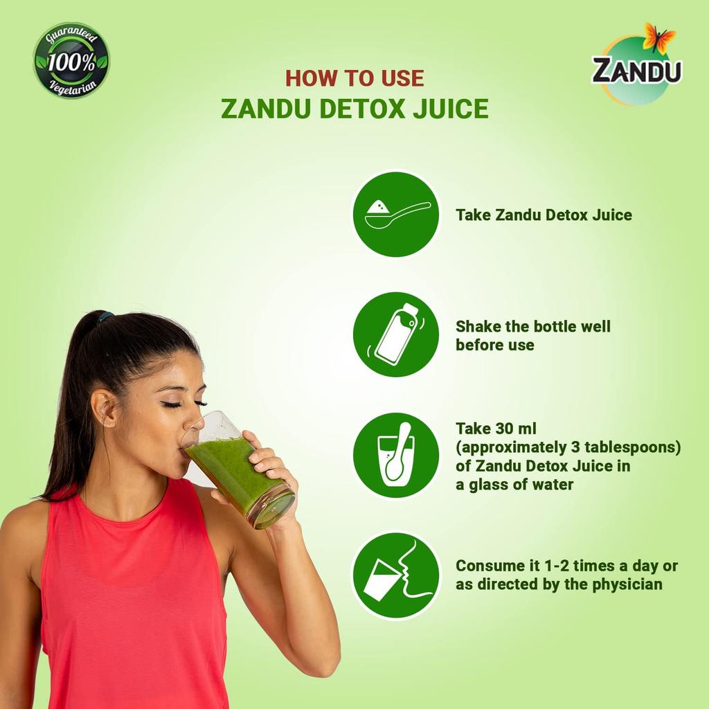 Zandu Detox Juice 500ml Pack of 1 | Natural Ayurvedic Body Detox Drink Rich in Vitamin C