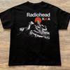 Gorąca Letnia Unisex Codzienna Koszulka z Krótkim Rękawem, Rzadka Granatowa Koszulka z Graficznym Nadrukiem z Trasy Koncertowej Radiohead Kid A