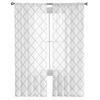 White Geometric Morocco Sheer Curtains Modern Voile Tulle Window Drapes for Living Room Bedroom Decor