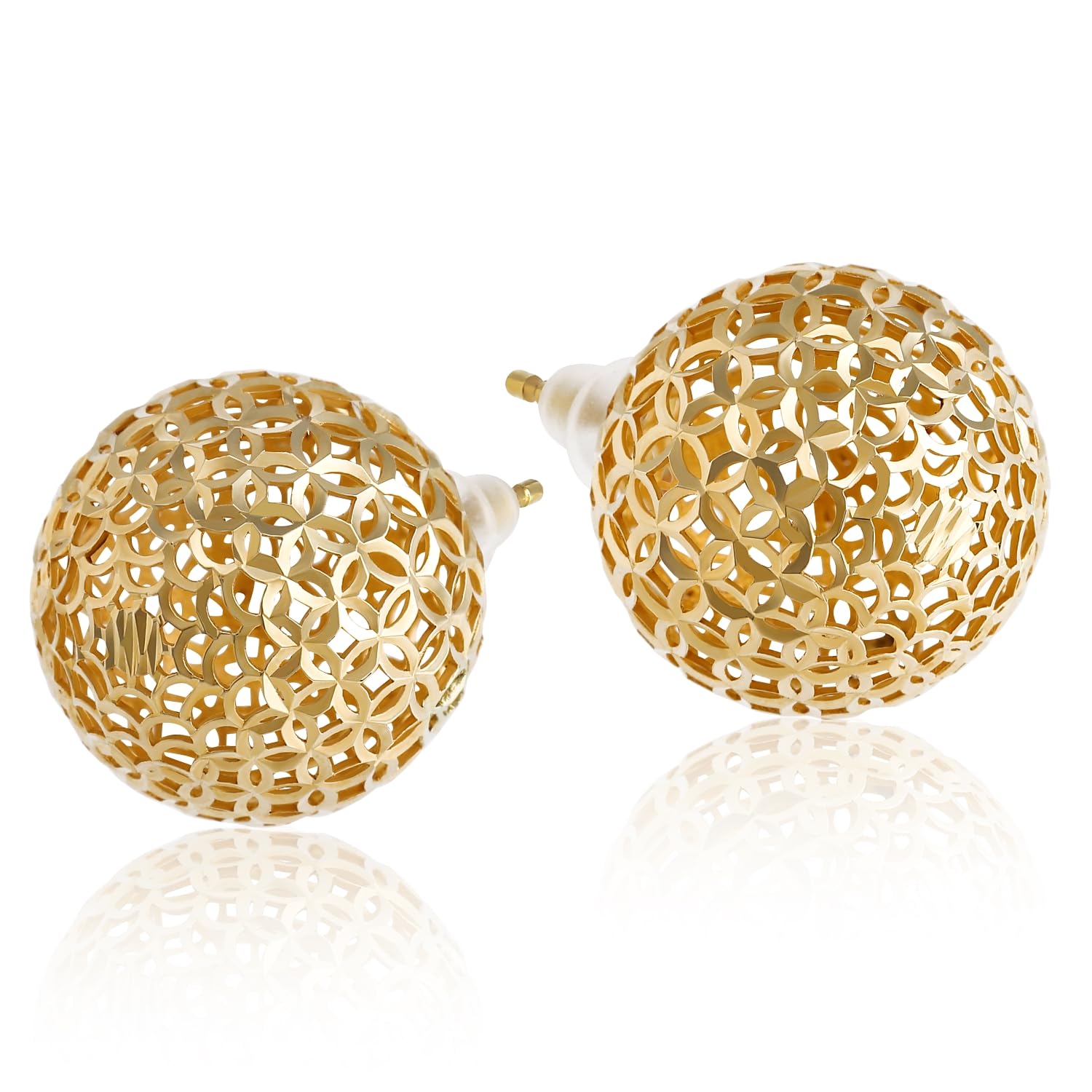 

Ladies 18k gold balloon earrings