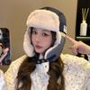 New Winter Lei Feng Hat for Women Plus Velvet Thickened Warm Ear Protection Hat Outdoor Northeast Cycling Cold Protection Versatile Cotton Hat