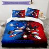 Sonic Adventure Design Bed Bedding Set 1 Duvet Cover + 2 Pillowcases Soft Breathable Household Bed Linens