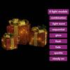 VidaXL Decorative Christmas Gift Boxes 3 Pcs Outdoor Indoor Luminous Holiday Decoration Christmas Boxes 329767