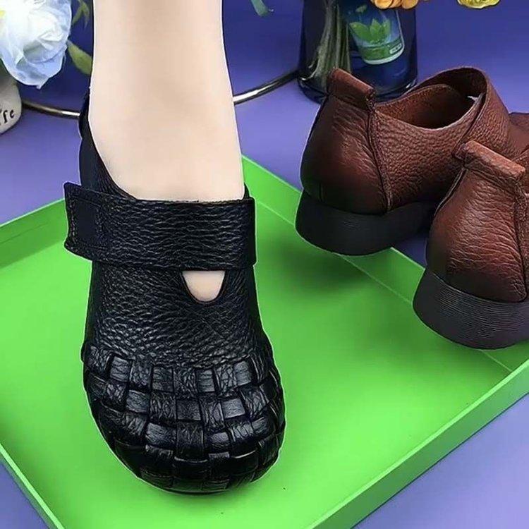 

Retro thick-soled shallow-mouth women s shoes head single shoes women s casual shoes 35 чорний