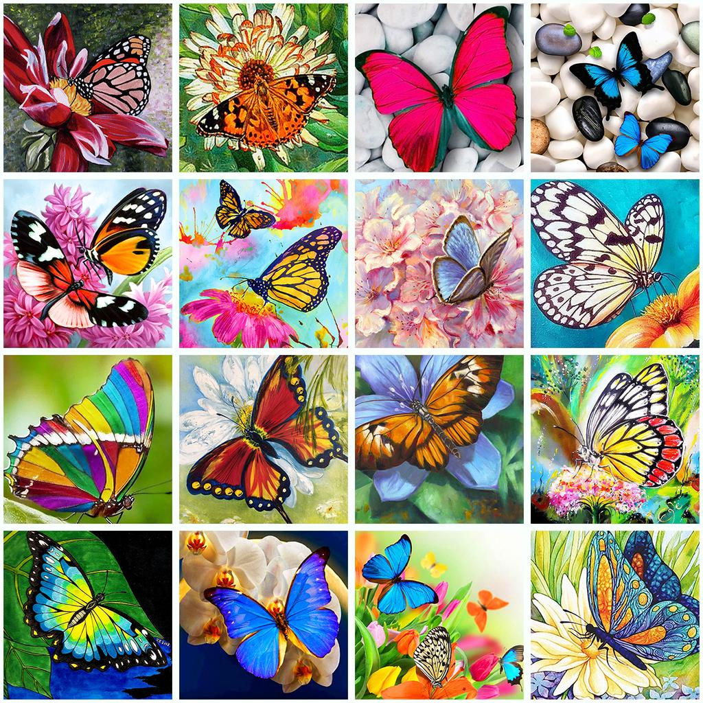 Diy 5D Diamond Painting Butterfly Flower Diamond Embroidery Cross Stitch Kit Mosaic Picture Home Decoration New Year Gift