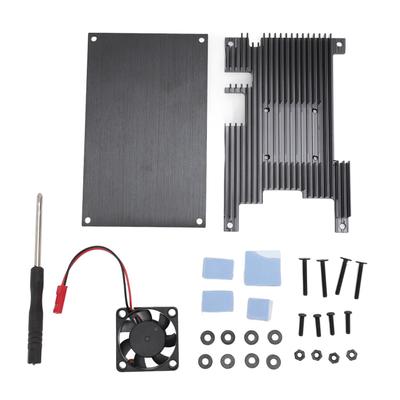 Aluminium Alloy Case with Cooling Fan Efficient Heat Dissipation Metal Protective Shell for Orange Pi 5 5B