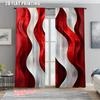 2pcs   Spring Summer Curtains Red And White Art Digital Print Drapes Versatile Durable Polyester Holiday Perfect for Bedroom