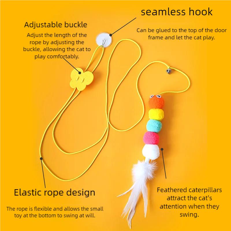 Interactive Hanging Simulation Cat Toy Teaser Wand Funny Self-Entertaining Kitten Play Tool Essential Cat Supplies