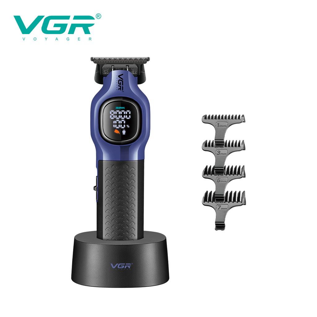 VGR V-886T Clipper Charging Base 8000Rpm Trimmer Professional Barber Rechargeable Hair Trimmer Machine for Man with LED Intelligent Digital Display