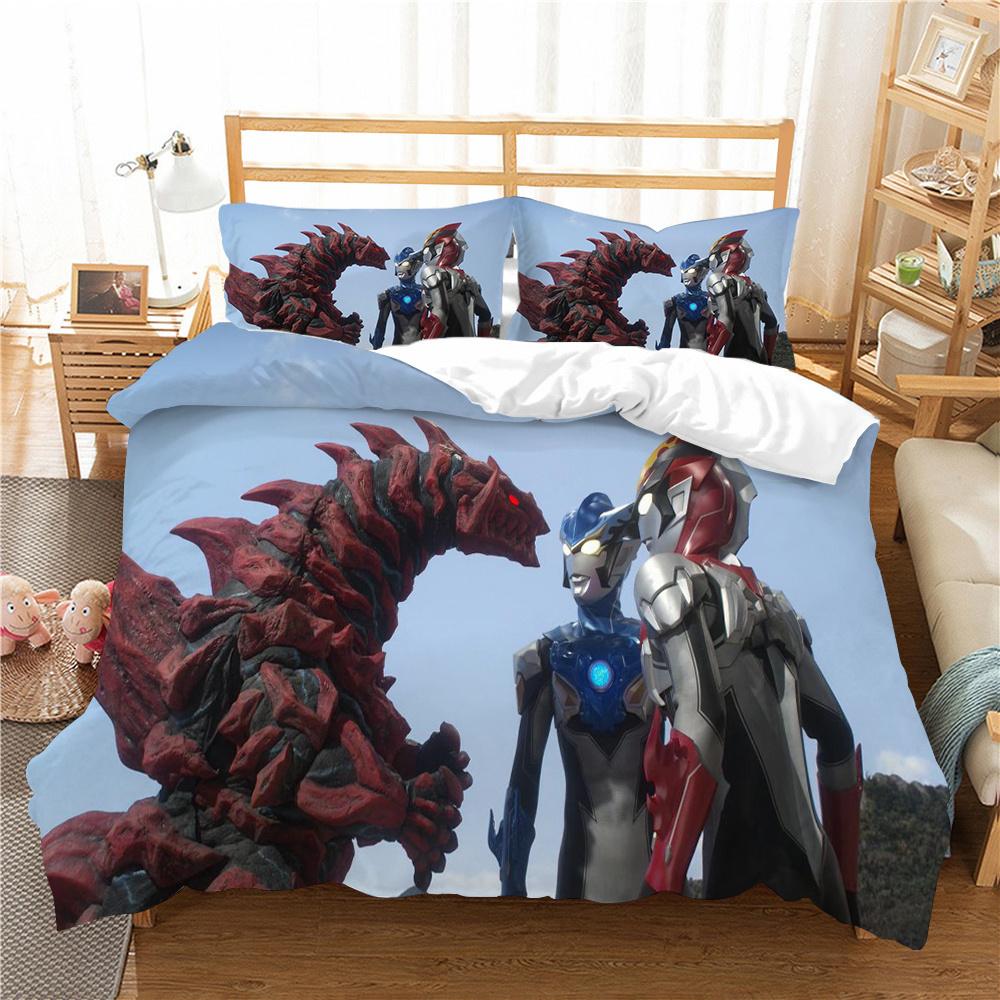 Bedding Cover Suit Ultraman Printing Teens Fashion Bedspread Polyester Pillowcase Home Textiles Duvet Cover