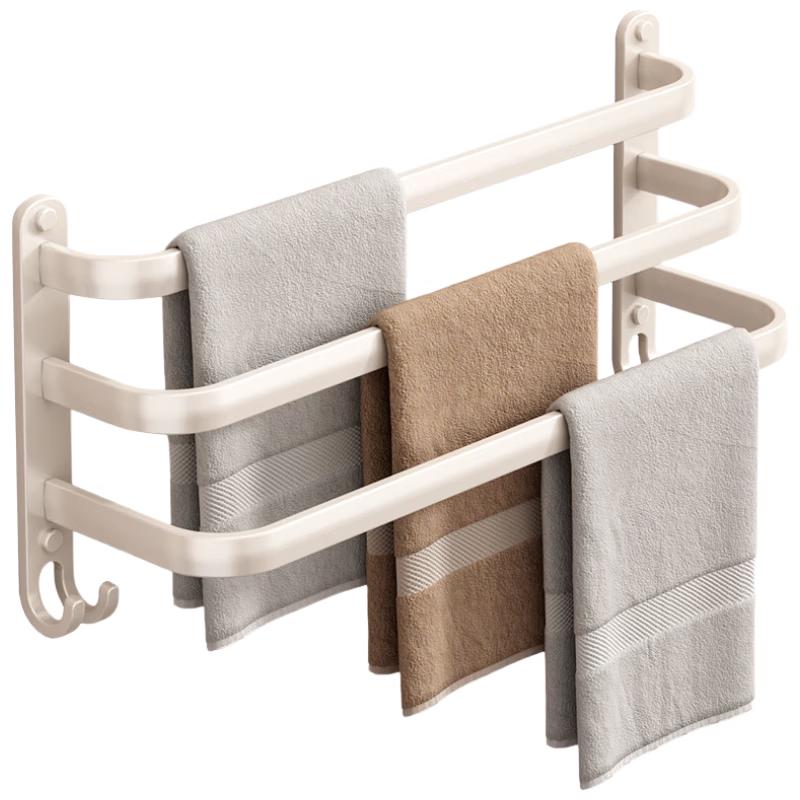 GOWKE No-Drill Gunmetal Gray Double Towel Bar