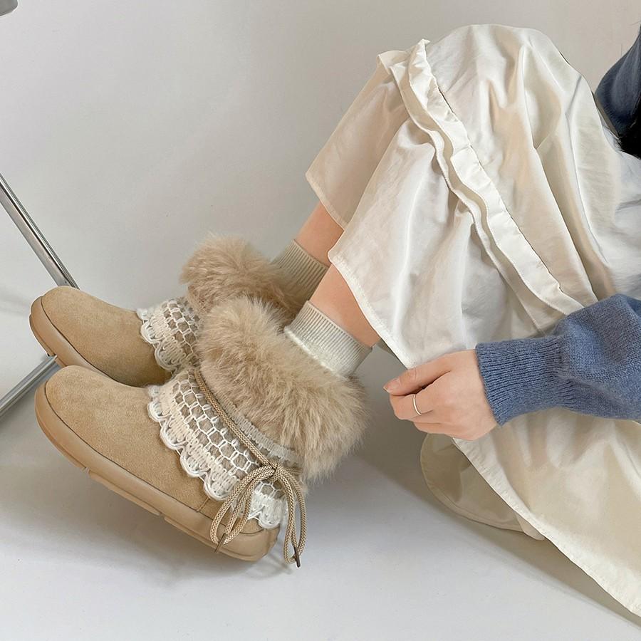 Warm Thick soled Snow Boots for Women  New Winter Anti slip Thick Hairy Cotton Shoes for Women