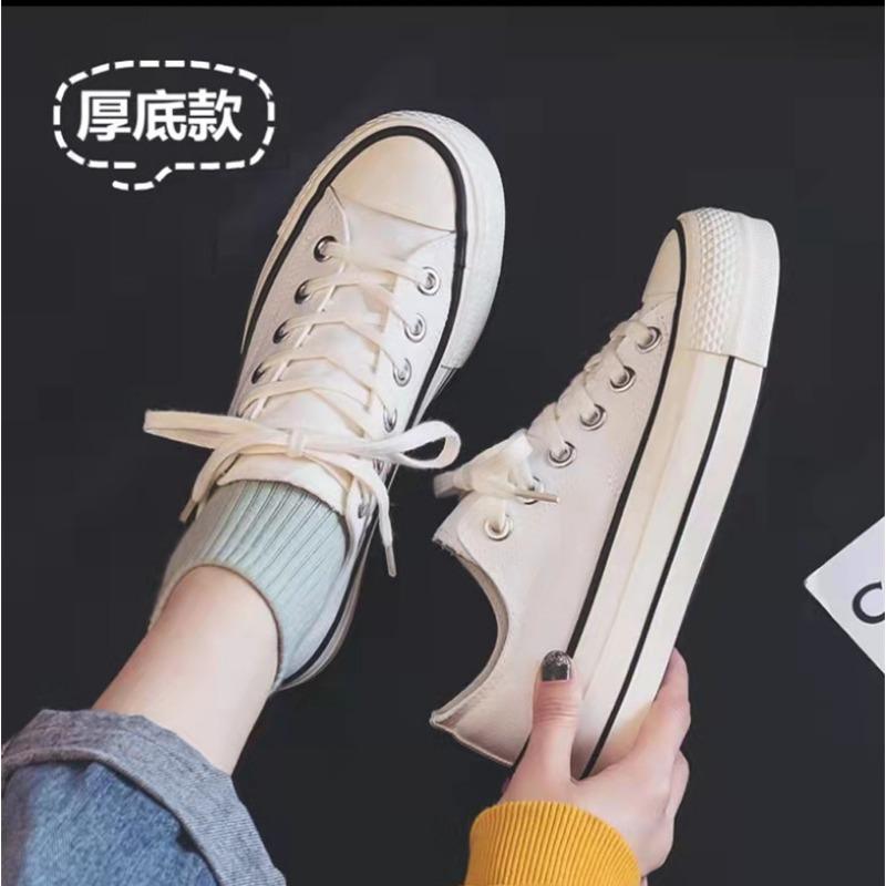 Spring platform canvas shoes women's new spring versatile casual board shoes cloth shoes small black shoes sneakers