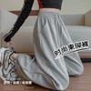Tie-up Sweatpants Women's Spring and Autumn New Loose Velvet Wide-leg Pants Casual Straight Tooling Sweatpants