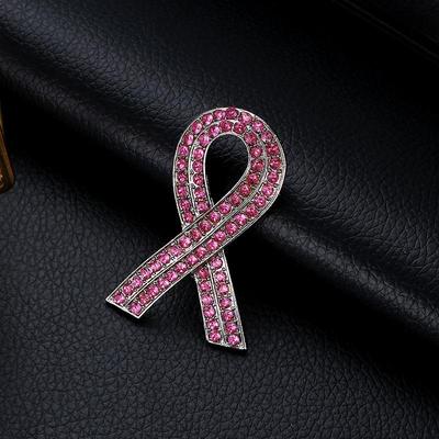 Exquisite rosa Schleife Diamantbrosche: Modischer AIDS-Aufklärungs-Schmuck-Anstecker