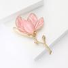 Magnolia Flower Badge for Women Unisex Enamel Beautiful Flower Party Office Brooch Pins Gifts