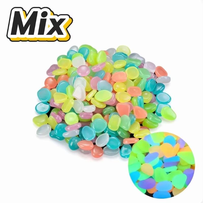 New Luminous Stones Glow in The Dark Pebbles Stones Fluorescent Rocks for Fish Tank Aquarium Aquatic Landscape Home Decor 1cm
