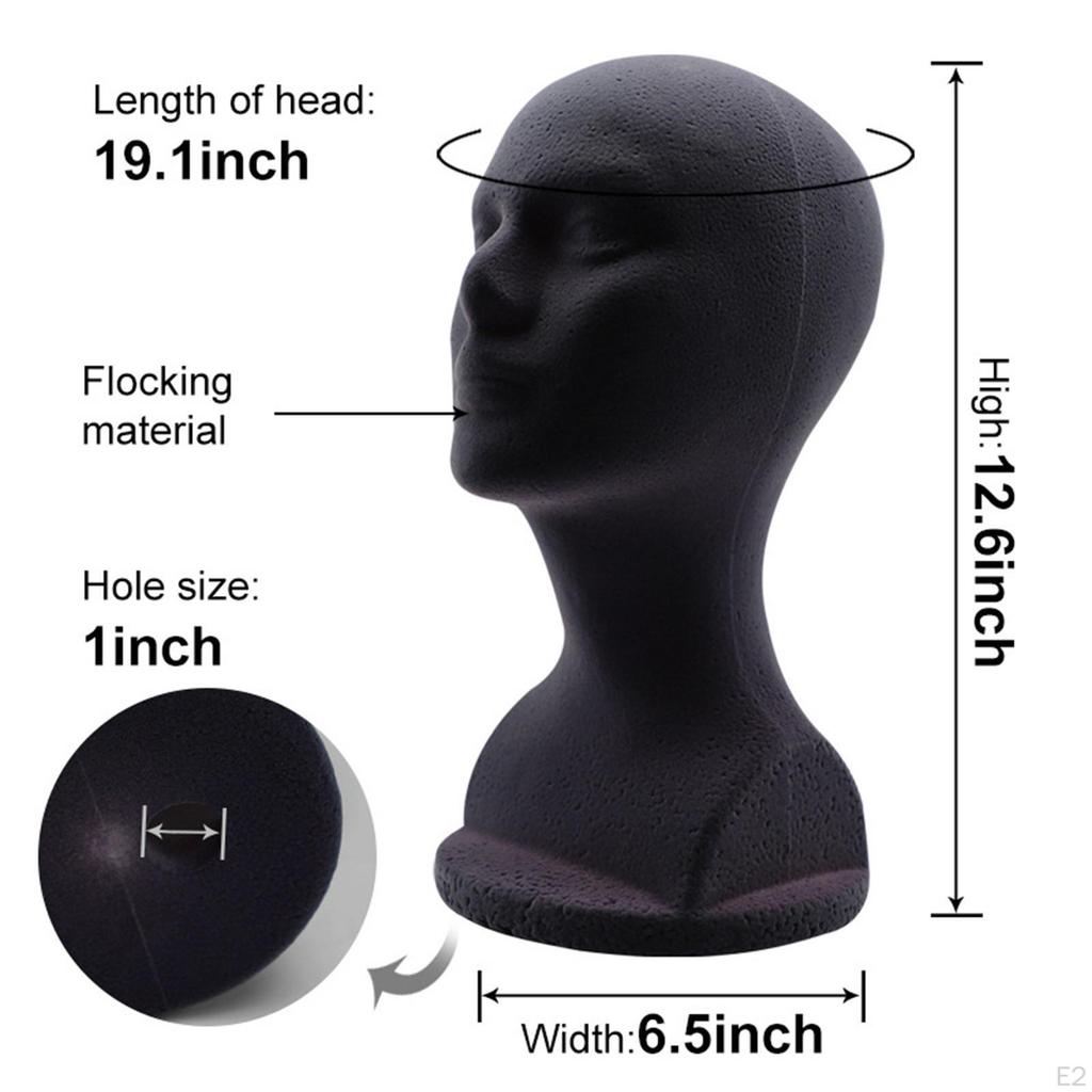 Male Foam Mannequin Head Model DIY Jewelry Headset Display Stand Versatile Uses for Professional or