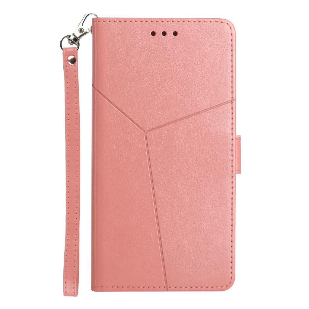For OnePlus 13R 5G Case with Wrist Strap Y Shaped Lines Imprint Leather Phone Cover
