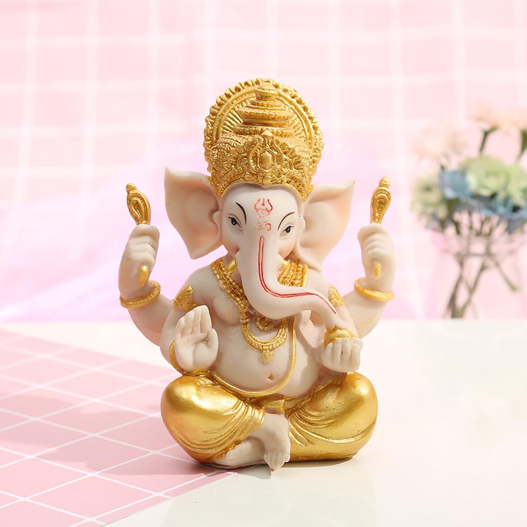 Indian Elephant Desktop Ornament Exquisite Details Bright Color Feng Shui Desktop Ornaments for Hom