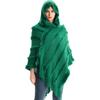 Women's Solid Color Hooded Sweater Cloak - European & American Knit Shawl for Autumn/Winter