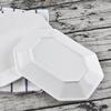 Octagonal White Ceramic Plate - Versatile for Soup, Rice, or Fruit; Ideal for Hotels and Restaurants.