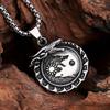Vintage Nordic Mythology Viking World Tree Dragon Snake Pendant Necklace Talisman Norwegian Style Necklace