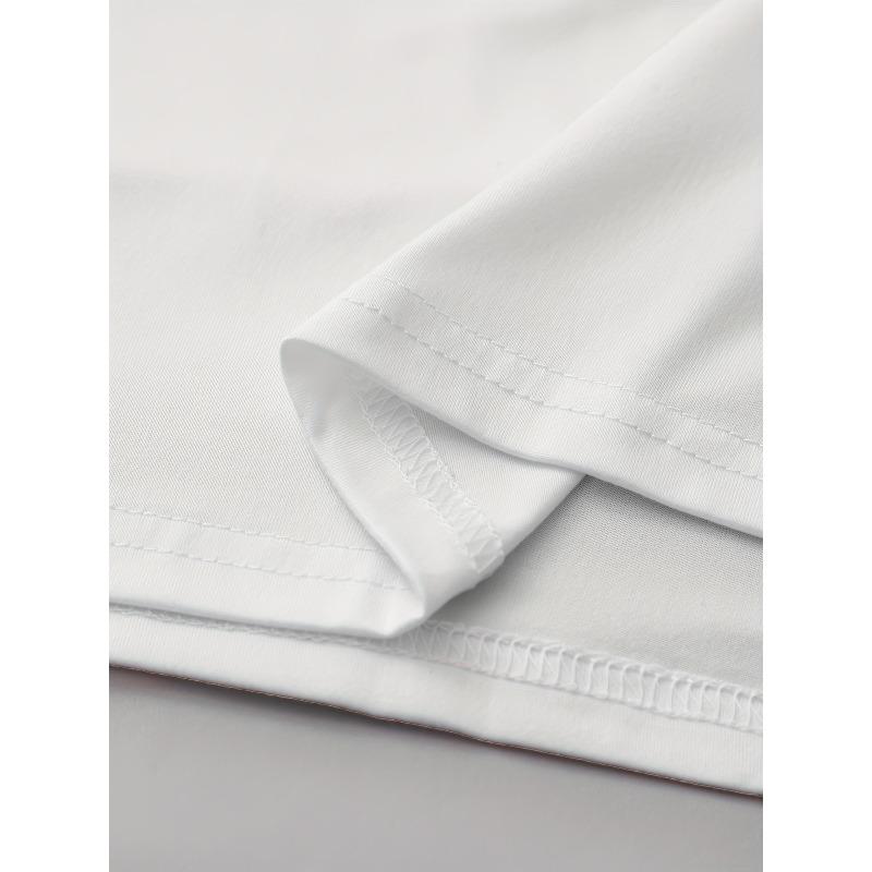 Trendy And Comfortable, Personalized Men'S Short-Sleeved T-Shirt - Bold Letter Print Design, Easy-To-Match Basic Round Neck Top